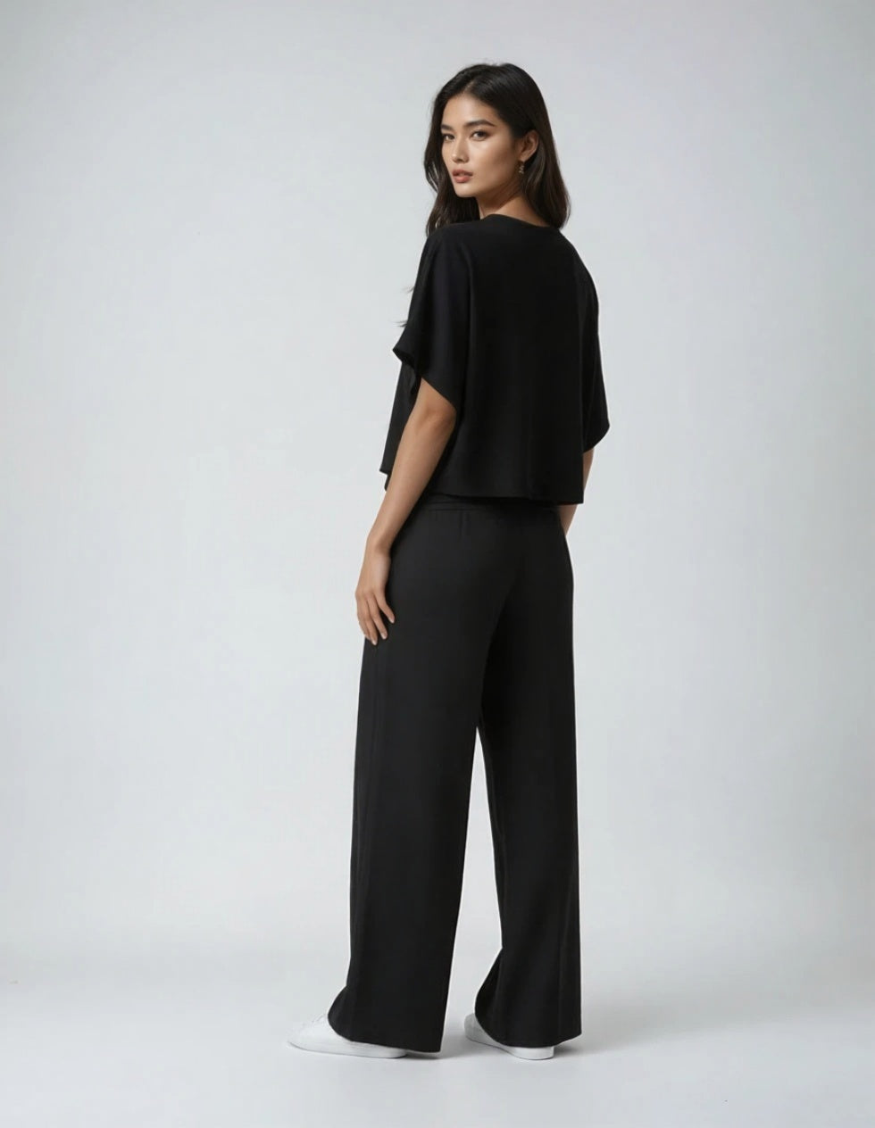 Elegant Wide Leg Pants - Black - Jornélla